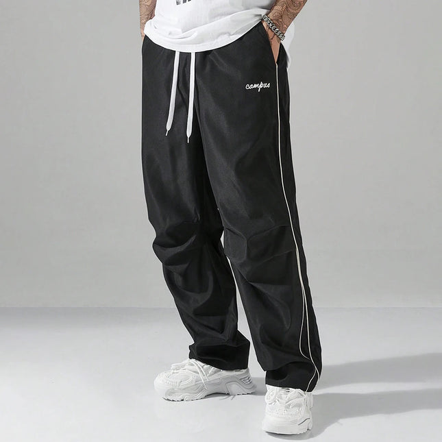 Fitness Sweatpants Men Casual Sports Pants Straight Drawstring Trousers Spring Summer Thin Jogging Sweatpants High Street Pants