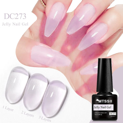 Jelly Gel Nail Polish Sheer Translucent Semi Permanent Soak Off UV Gel Varnish For Summer Nails Manicure Nail Supplies DIY Decor