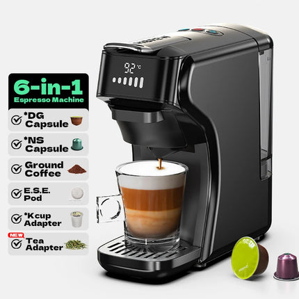 HiBREW 6in1 Capsule Coffee Machine Hot/Cold Multiple Espresso Cafetera Cappuccino Coffee Maker Dolce Gusto Nespresso Powder H1B