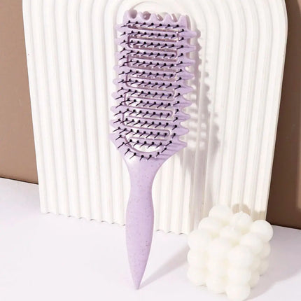 2026 Curling styling brush - hollow massage comb, nylon mane, ABS plastic handle, comfortable grip Special for real hair wigs