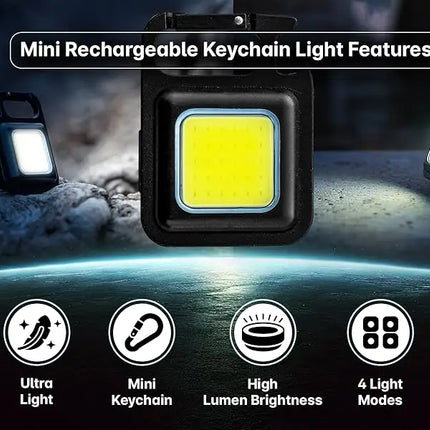 Flashlight Mini Keychain Light Work Light Rechargeable Lamp Super Bright Portable Lanterns LED Sensor Headlamp Fishing Camping