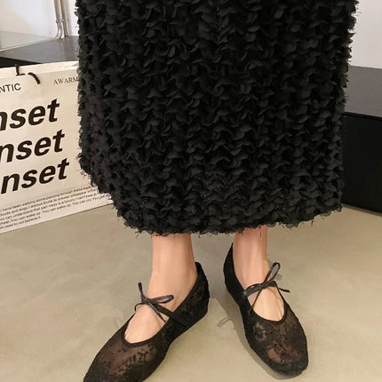 2026 Spring Lace Women Mary Jane Shoes Fashion Slip On Comfort Street Style Soft Sole Female Internal Elevation Dress Shoes