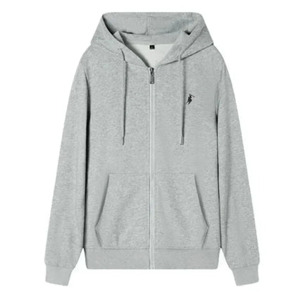 2025 Men's Knit Hoodies New Autumn Winter Casual Zipper Sweatshirts Fashionable Outdoor Jogging Fitness Warm Sportswear