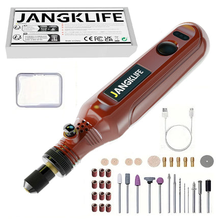 JANGKLIFE USB Cordless Rotary Tool Kit Woodworking Engraving Pen DIY For Jewelry Metal Glass Mini Wireless Drill