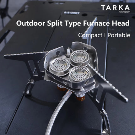 TARKA Camping Gas Stove 5800w 3 Head Gas Burner Tourist Strong Fire Furnace Climbing Hiking Equipment Picnic Kitchen Cookware