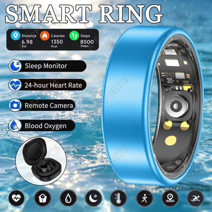 Smart Ring Blood Pressure Heart Rate Sleep Monitoring Smartring IP68 & 5ATM Waterproof Multi-sport Mode Smartring Man Women 2026