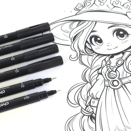 15/3 Size Fineliner Pens Black Micro Pigment Liner Pen Multiliner Drawing Pen for Artist Sketching Drawing Drafting Comic Design
