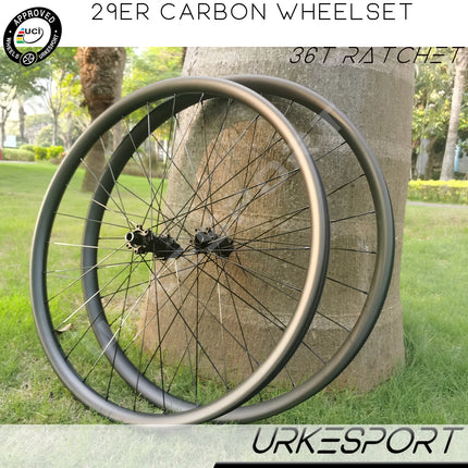 35x20mm/36x23mm 29er MTB Carbon Wheels 36T Ratchet Tubeless UM03D 6 Bolt/Center Lock UCI Approved Mountain Bicycle Wheelset 29