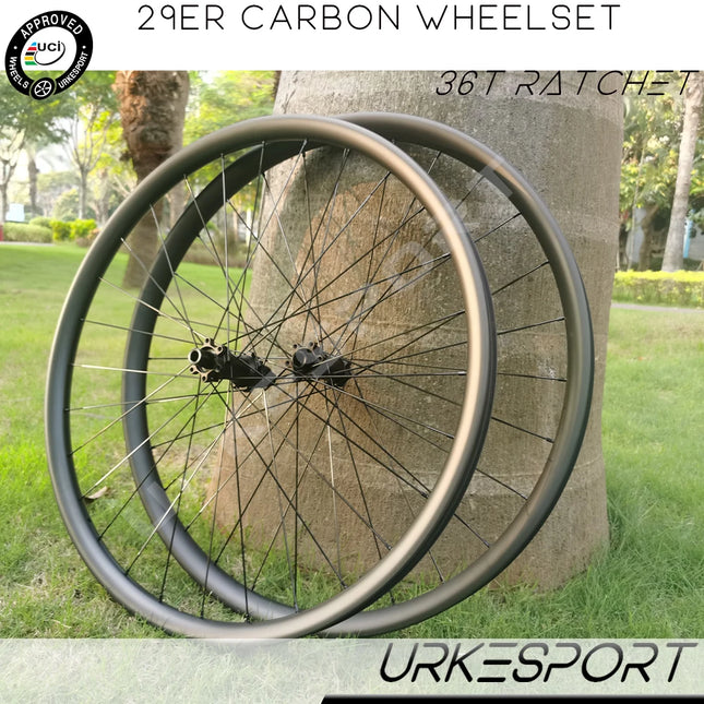 35x20mm/36x23mm 29er MTB Carbon Wheels 36T Ratchet Tubeless UM03D 6 Bolt/Center Lock UCI Approved Mountain Bicycle Wheelset 29