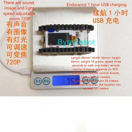 Mini Car Metal Tank Chassis Scout Trolley Tank for ESP32 Vscode Programmable Robot App/Handle Control ESP32-S3 Tractor Crawler