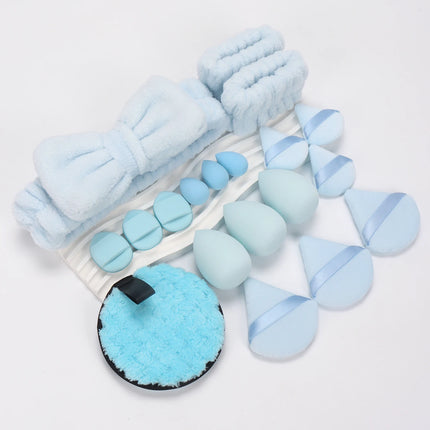 19 件 Cosmetic Puff Makeup Sponge Blender Beauty Egg Foundation Sponges Puff Wash Face Headband Wristband Make up Accessories
