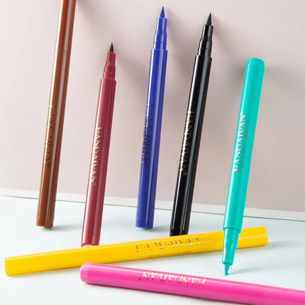 12-Piece Set Matte Colored Eyeliner Pens - Quick-Drying, Non-Smudging Liquid Eyeliner Pens