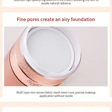 Moisturizing BB Cream with Butterfly Cushion,For all Skin Tones,Light Coverage with Moisturizing Brightening Foundation Makeup