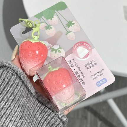 Strawberry Keychain Temperature Color Changing Lipstick Long Lasting Moisturizing Nourishing Lip Balm Cute Lip Gloss Cosmetics