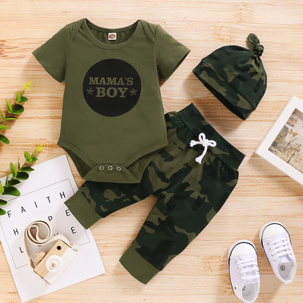 3PCS Camouflage Clothing Set Newborn Baby Girl Long Sleeve Romper +Pants Spring&Autumn Outfits for Toddler Boy 0-18 Months