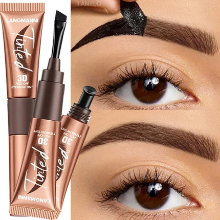 Semi-Permanent Tattoo Peel Off Eyebrow Gel Tint Cosmetics Waterproof Transfer-Proof Eyebrow Cream for Fuller Looking Brows