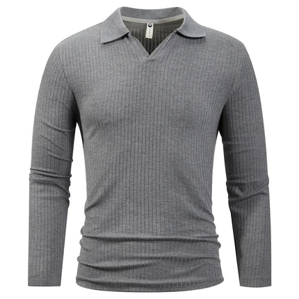 King Billion Cotton Long Sleeve T-Shirts Men T-shirt High Quality Slim V-neck Stripe Shirt Autumn Winter Male Top Tees Male