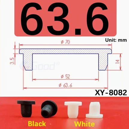Black T-shaped silicone plug rubber hole cover dust-proof sealing, shock-absorbing foot pad  A-6.8mm~68.6mm
