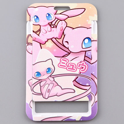 Anime Characters Card Holder Cute Gengar Lanyard Keychain ID Credit Bus Card Cover Hang Rope Lariat Lanyard Key Rings Fans Gifts