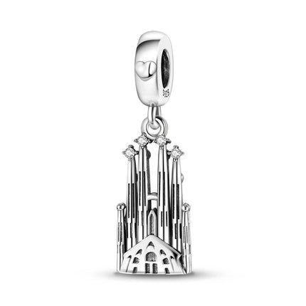 Original 925 Sterling Silver Charms Paris Eiffel Tower Charms Bead Pendant Fit Bracelets Bangle Necklaces Women DIY Jewelry Gift