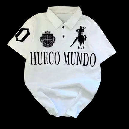 Karakura Navy Y2K High Street Punk European and American Style 2026 New Easter Men's Retro POLO Shirt Cross Print Top Harajuku