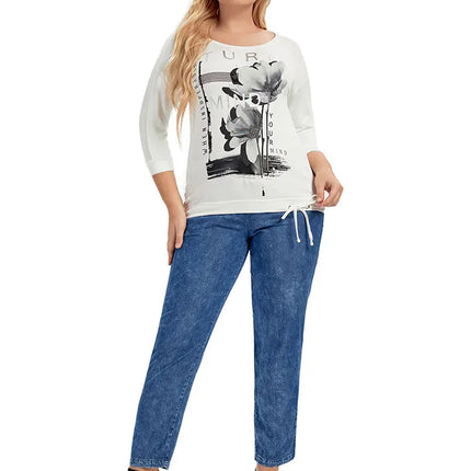 Womens plus size woven round neck shirt belongs to the category of womens clothing