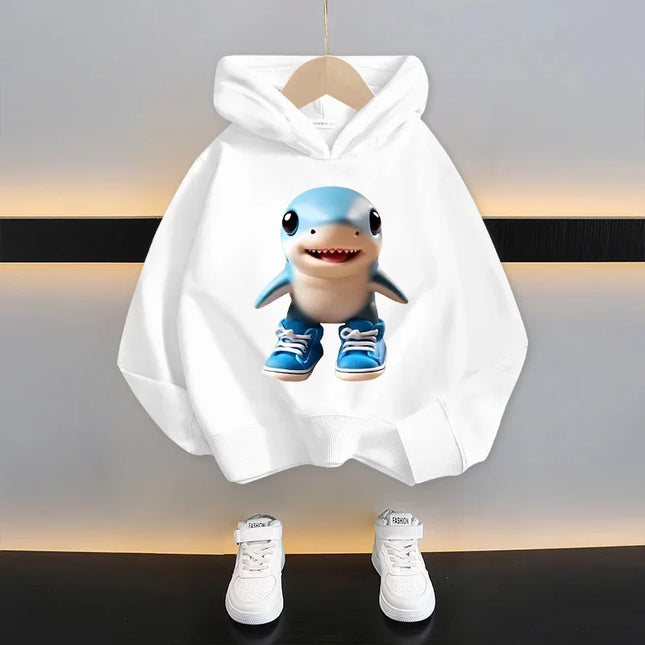 Italian Brainrot Tralalero Tralala Cartoon Fun Kid Hooded Sweatshirt Boys Girls Autumn Winter Fashion Warm Long Sleeve Hoodies