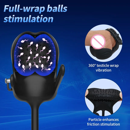 3 in 1 Anal Plug Vibrator Testicle Taint Stimulator Vibrating Cock Ring Remote Control Male Prostate Massager Sex Toy for Couple