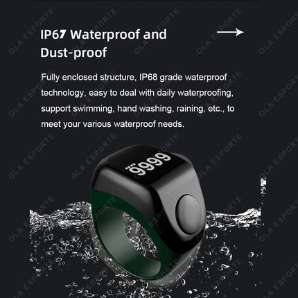 Qibla Smart Tasbih Tally Digital Counter for Muslims Tasbeeh Zikr Ring 5 Prayer Time Vibration Reminder Subhah Masbahah Misbaha