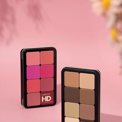 QIBEST 16 Colors Box Blusher Plate Multi-Color Cream Blush Plate Concealer Contour And Highlighter Palette Makeup Blush Face