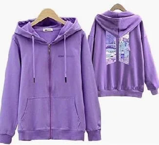 Busan Concert Youth Group Official Lavender Hoodie with Photo Yet to Come Sweatshirt Korean Female Street Style Clothing