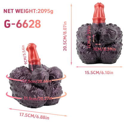 SHAZ 2.1kg Heavy Masturbation Cup, Medical-grade Liquid Silicone, Two Channel Onahole Stroker Male Masturbator Adult Toy for Men