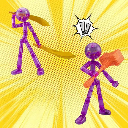 1 Set Movable 3D Printing Mannequin Novelty Action Figure Stickman Assembled Robot Multi-jointed Stickman Toy