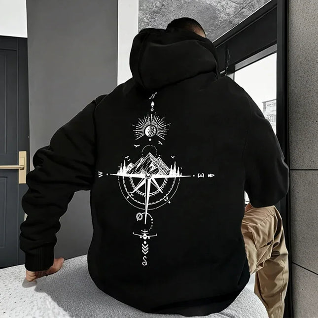 2025 High Quality Personality Trendy Cool Men Long Sleeve Hooded Sweatshirt Autumn Winter Daily Outdoor Sports Casual Sportswear