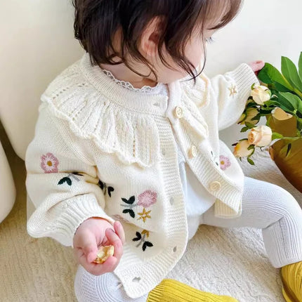 Winter Autumn Baby Girl Sweater Knit Full Sleeve Korean Infant Keep Warm Soft Princess Long Sleeve Kids Jacket Clothes 2025