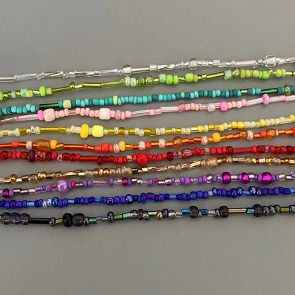 1 pc Irregualr Glasses Beads Choker Necklace for Women Fashion Trendy Popular Short Neck Jewelry Colorful Necklace  Wholesale