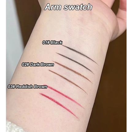 Waterproof Matte Red Eye Liner Paste with Blade Brush Soft Easy Coloring Slim Bold Gel Eyeliner Silkworm Cream Natural Tint