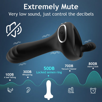 Wireless Bluetooth Cockring Vibrator Male Delay Ejaculation Remote Control Penis Sleeve Vaginal Stimulator Sex Toys for Couple