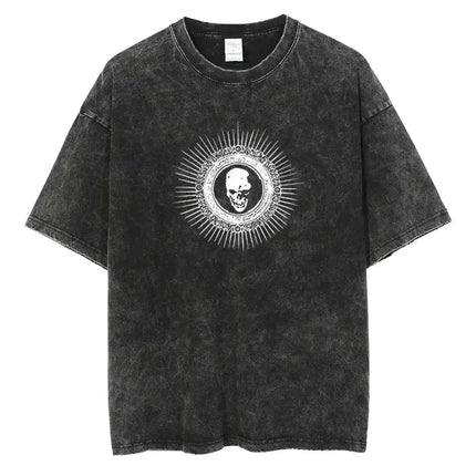Death Note Misa Theme Double-Sided T-Shirt Dark Religious Style Illustration + "DEATH" Typography + Anime Gothic Subculture