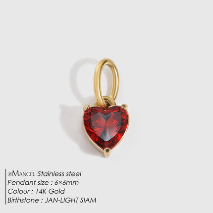 eManco 6MM Colorful Birthstone Pendant DIY Stainless Steel Women's Accessories Niche Design Luxury Rhinestone Charms Wholesale