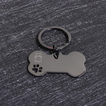 Custom Text Dog Tags Personalized Name Dog Cat ID Tag Bone Shaped Pendant Laser Engraving Address Number Customized Pets ID Tag