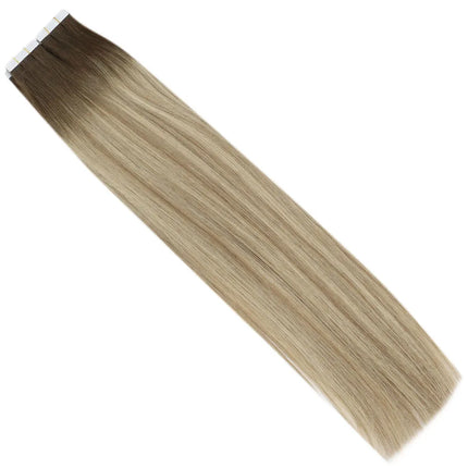Moresoo Tape in Human Hair Virgin Extensions Injected 12 Months 2.5G/PCS Double Drawn Natural Straight Invisible Brazilian Hair