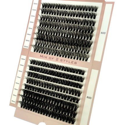 HBZGTLAD 16 Rows 5D Fluffy Cluster Lashes 60D-100D Mix Natural Thick Eyelash D/DD Individual Lashes 10-20mm DIY Lash Extensions
