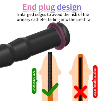 Reusable Long Hollow Silicone Urethral Catheter Male Dilator Plug Adult Pleasure Toys for Men