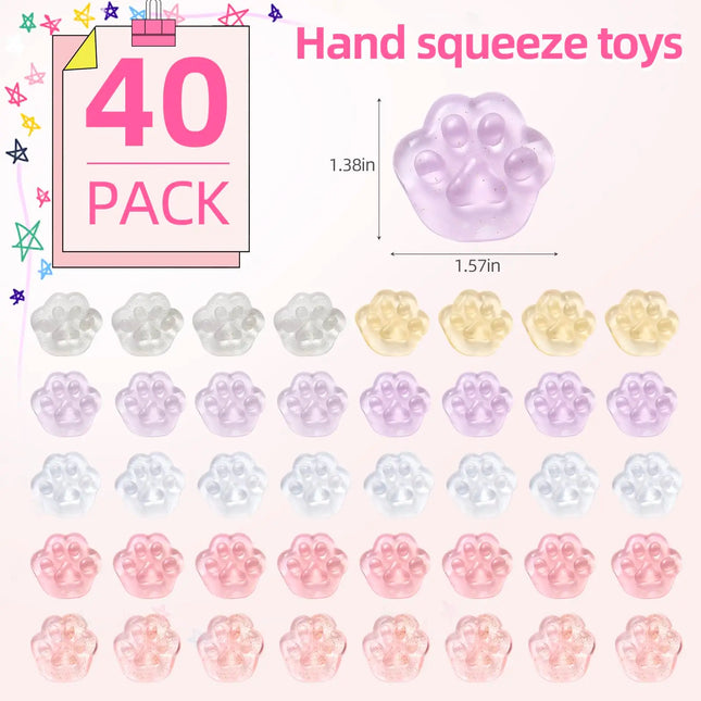 5-100pcs Mini Squishies Squishy Toy Cat Party Favors for Kids, Cat's Paw Mochi Squishy Toys Kawaii Stress Reliever Anxiety Toys