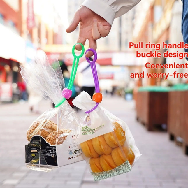 10pc Snack Sealing Rope, Colorful Sealing Strap, Food Preservation Sealing Clip, Creative Bundling Strap, Multifunctional Pull Ring Buckle