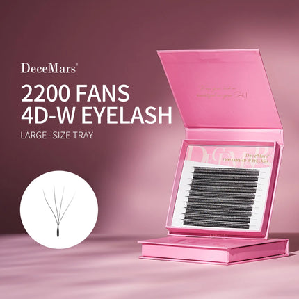 DeceMars Large Amount 4D W Eyelash Extension Large-size Tray 2200 Fans