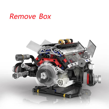 K96212 664pcs F+1 Supercar Engine Building Blocks V8 Simulation DIY Model LED Light & APP Control Programming Motor Drive Bricks