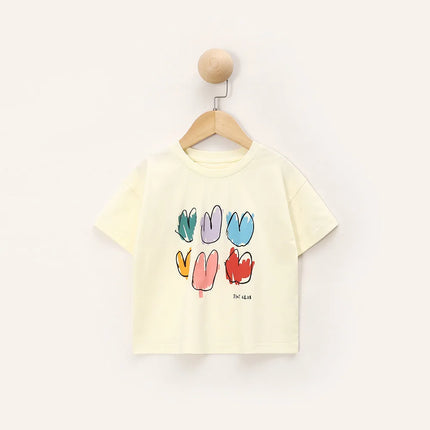 Kids T-shirts 2025 Summer Children Tees Cartoon Tops for Boys Short-sleeve Girls Blouse Toddler Outfits Baby Outerwear Clothing