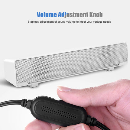 USB Wired Stereo Soundbar with Bass Surround Sound 3.5mm Input Jack For Computers and TVs 3.5mm Input Jack Soundbar